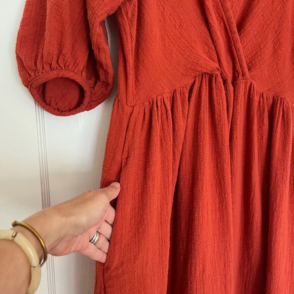 Madewell Marianna Puff-Sleeve Midi Dress | Size XS - Picture 4 of 9